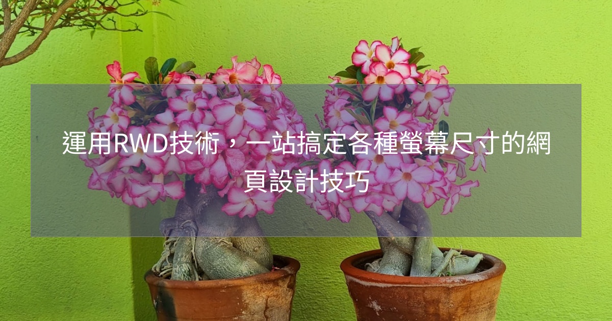您目前正在查看 運用RWD技術，一站搞定各種螢幕尺寸的網頁設計技巧